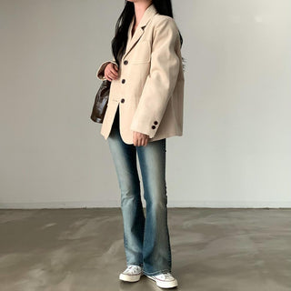 Retro Velvet long sleeve suit jacket