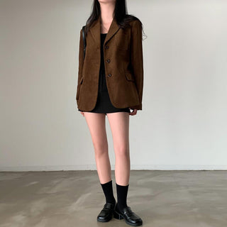 Retro Velvet long sleeve suit jacket