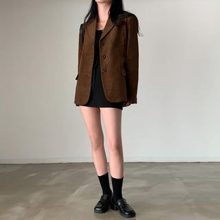 Retro Velvet long sleeve suit jacket