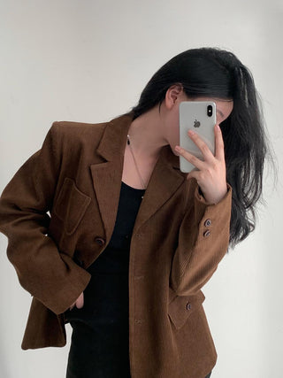 Retro Velvet long sleeve suit jacket