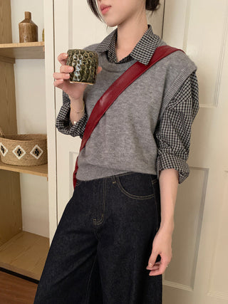 Retro lava checkered long-sleeved shirt
