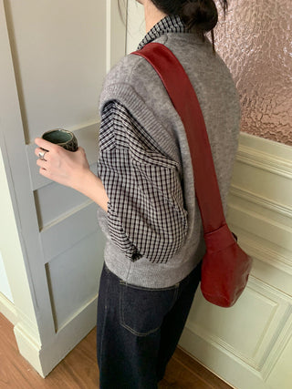 Retro lava checkered long-sleeved shirt