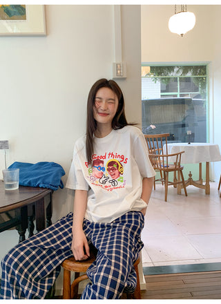 Navy plaid pants