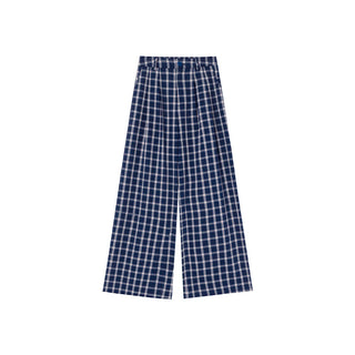 Navy plaid pants