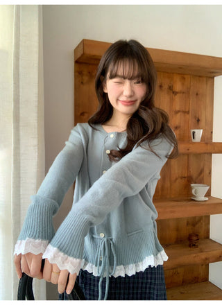 Drawstring cardigan