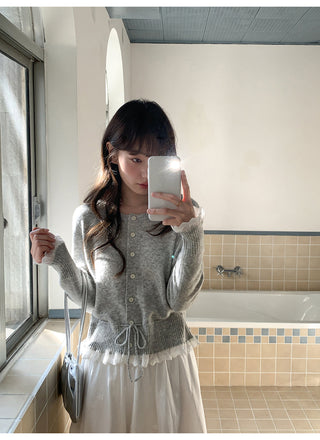 Drawstring cardigan