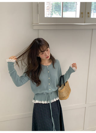 Drawstring cardigan