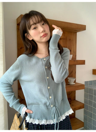 Drawstring cardigan