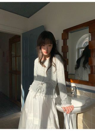 Drawstring cardigan