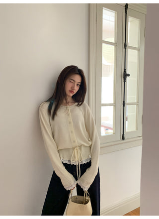 Drawstring cardigan