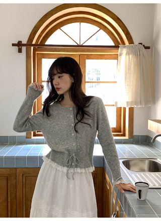 Drawstring cardigan