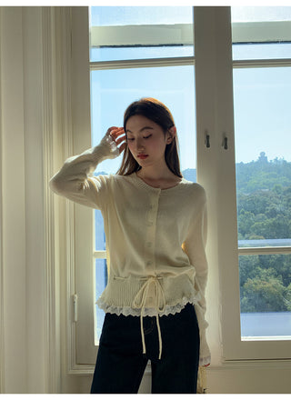 Drawstring cardigan