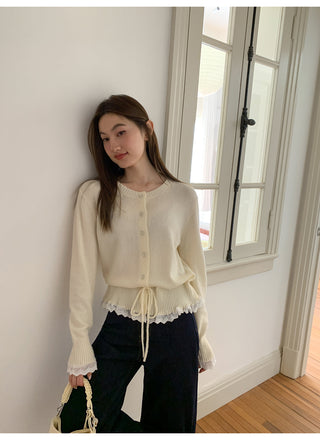 Drawstring cardigan