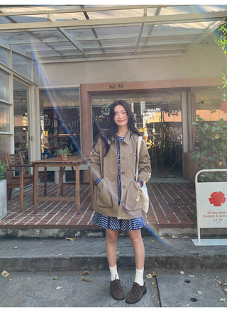 Plaid tie dress