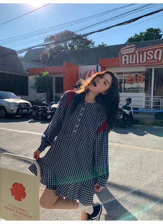 Plaid tie dress