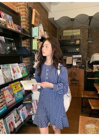 Plaid tie dress
