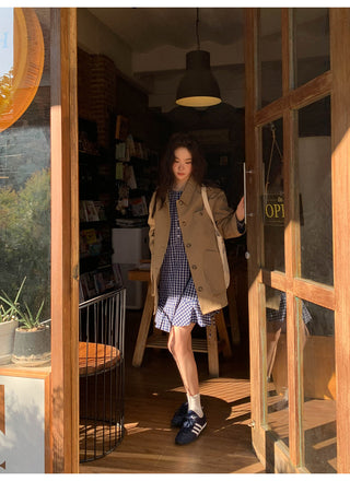 Plaid tie dress