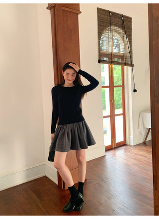 Tucker pleat skirt
