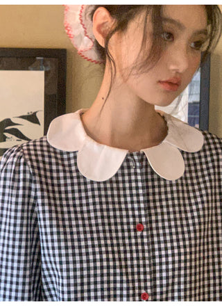 Plaid petal shirt
