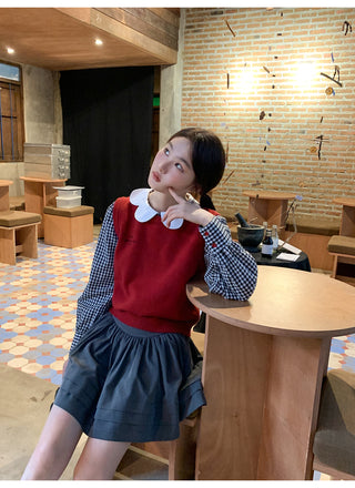 Plaid petal shirt
