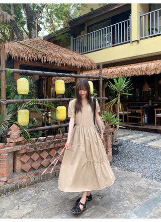 Split waist drawstring dress