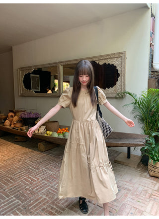 Split waist drawstring dress