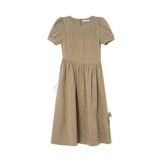 Split waist drawstring dress