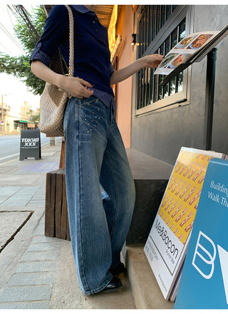 White wide-leg jeans
