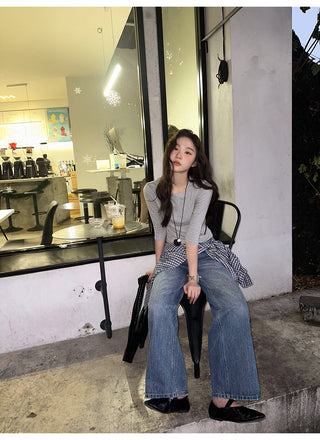 White wide-leg jeans