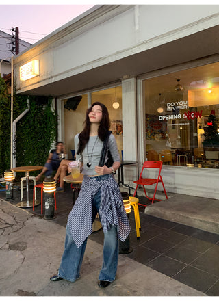 White wide-leg jeans