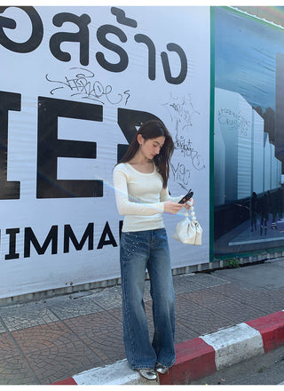 White wide-leg jeans