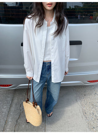 White wide-leg jeans