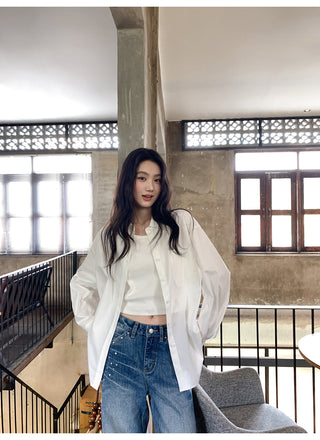 White wide-leg jeans