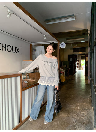 White wide-leg jeans