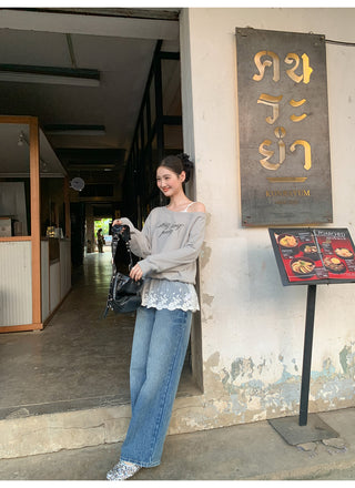White wide-leg jeans