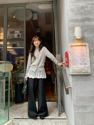 Pleated bootcut pants