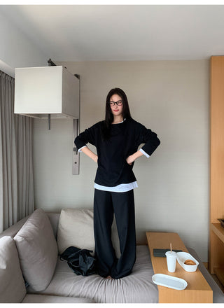 Pleated bootcut pants