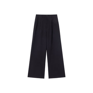Pleated bootcut pants
