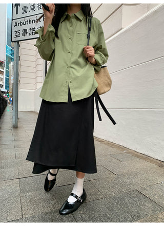 Lace-up A-line dress