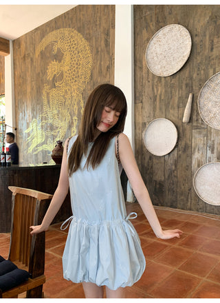 Bow embroidery dress