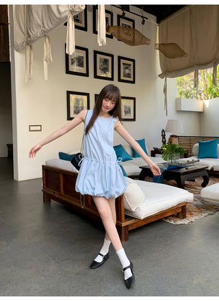 Bow embroidery dress