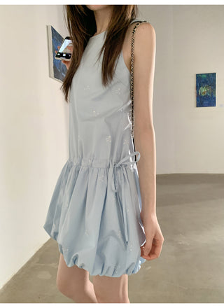 Bow embroidery dress
