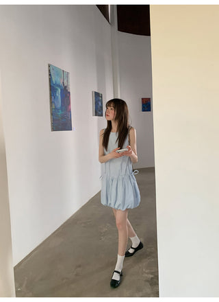 Bow embroidery dress