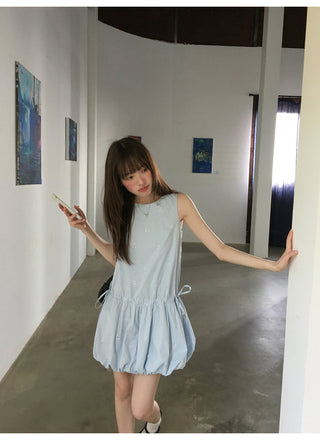 Bow embroidery dress