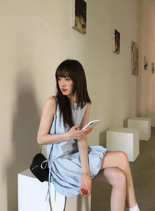 Bow embroidery dress