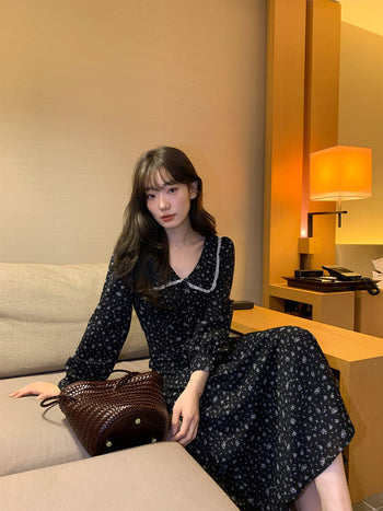Two-tone floral dress