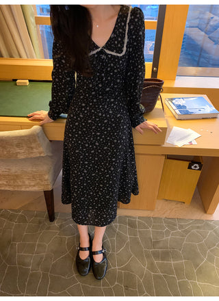 Two-tone floral dress