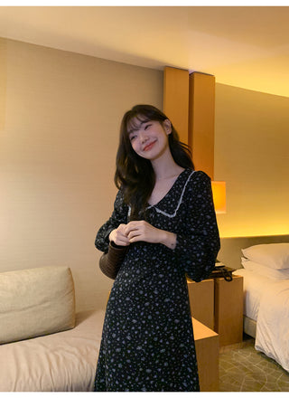 Two-tone floral dress