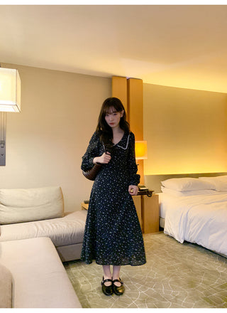 Two-tone floral dress