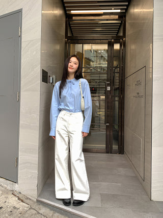 White straight jeans